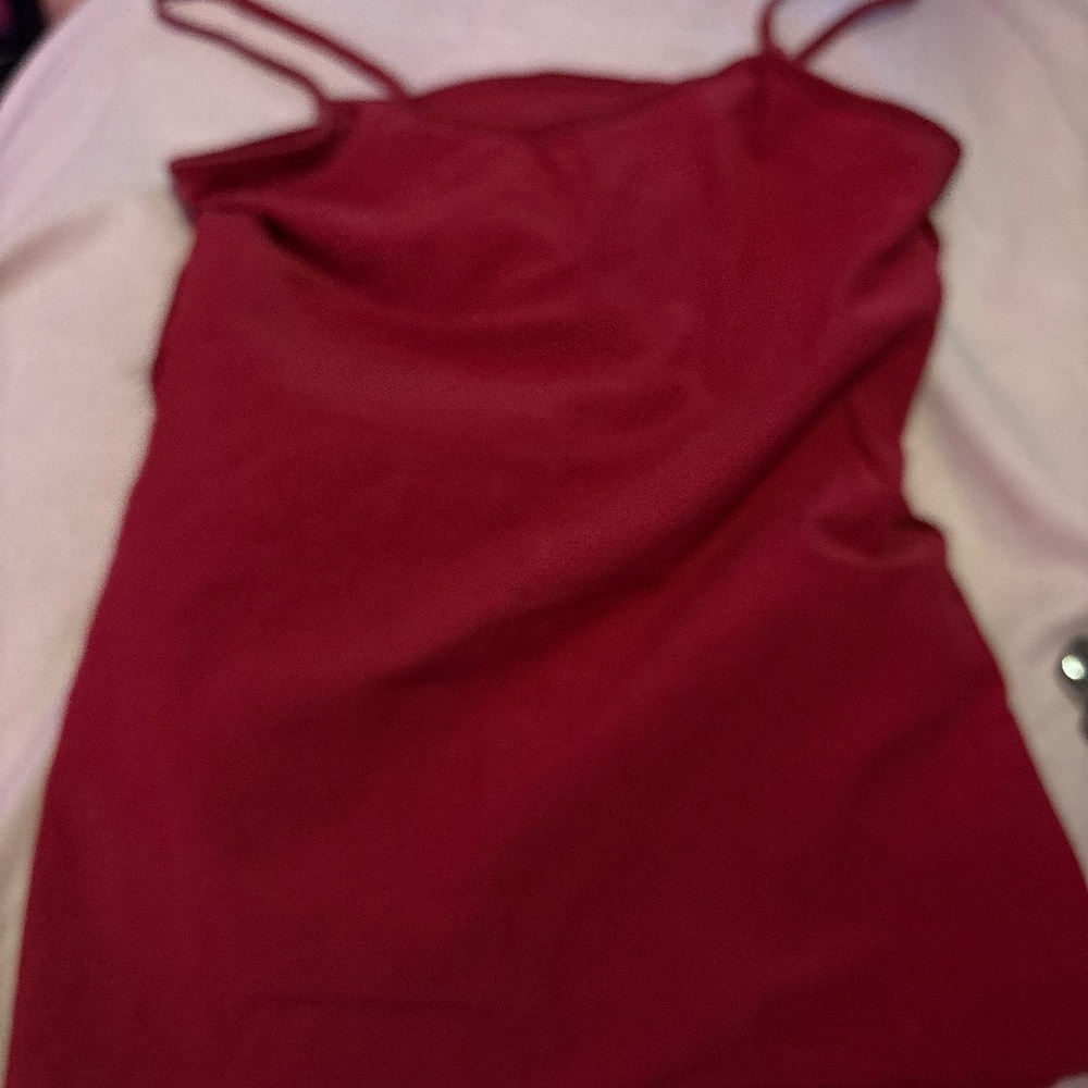 Red spaghetti strap